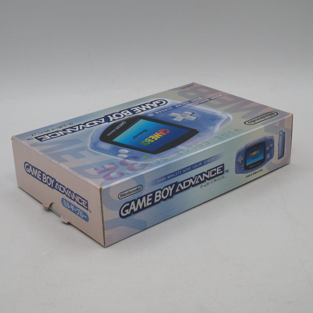 Nintendo Game Boy Advance Console Milky Blue Boxed AGB-001 Tested Working Japan