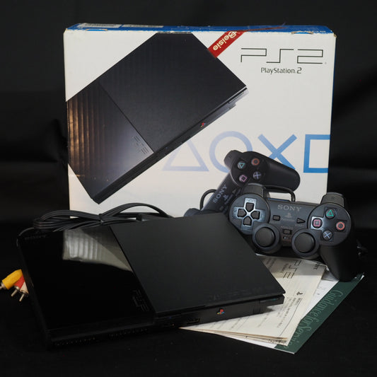 Used PS2 Console system SCPH-90000 CB Charcoal Black Boxed - Tested & Working