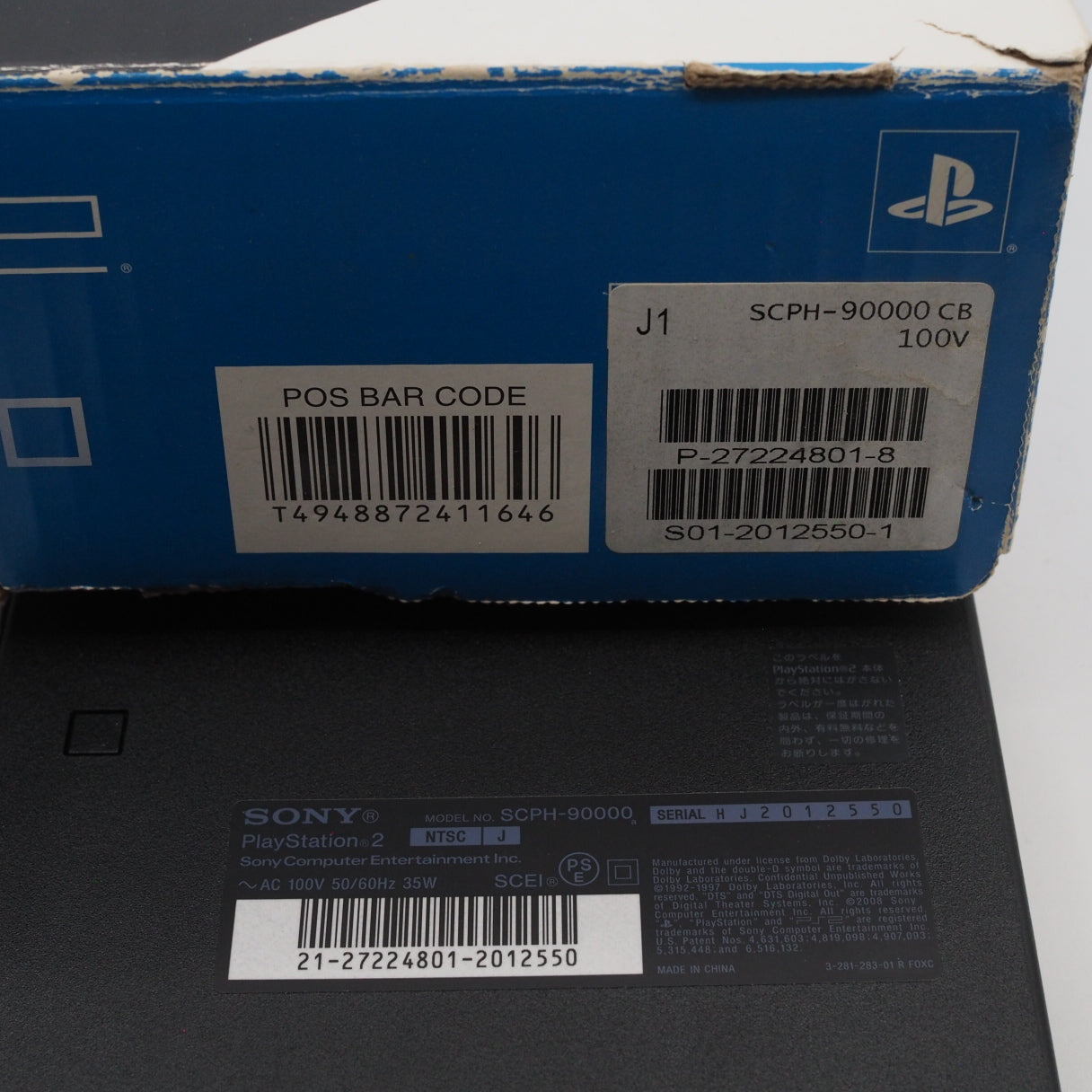 Used PS2 Console system SCPH-90000 CB Charcoal Black Boxed - Tested & Working