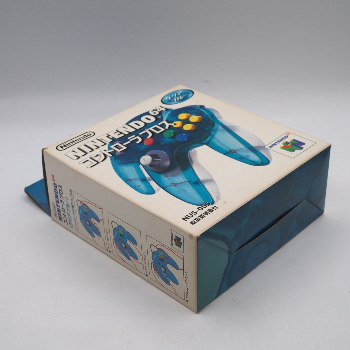 Used Nintendo 64 CONTROLLER CLEAR BLUE NUS-005 (Official Control Pad) Boxed - Tested & Working