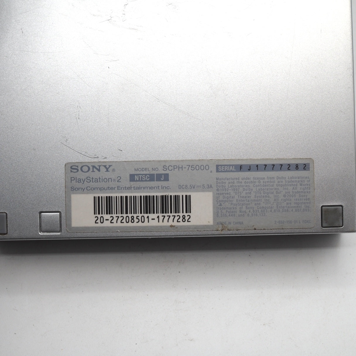 Used PS2 Slim Console system SCPH-75000SSS Satin Silver [NTSC-J] - Tested & Working