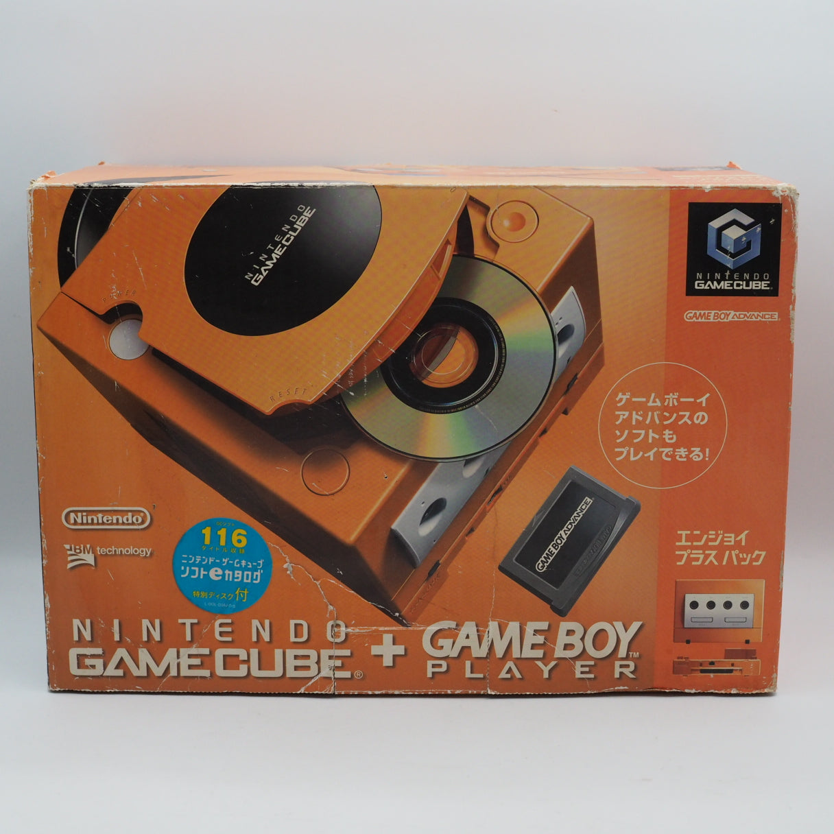 Nintendo GameCube Console System Orange DOL-001 + Game Boy Player Enjoy Plus Pack [NTSC-J, NTSC-U/S]