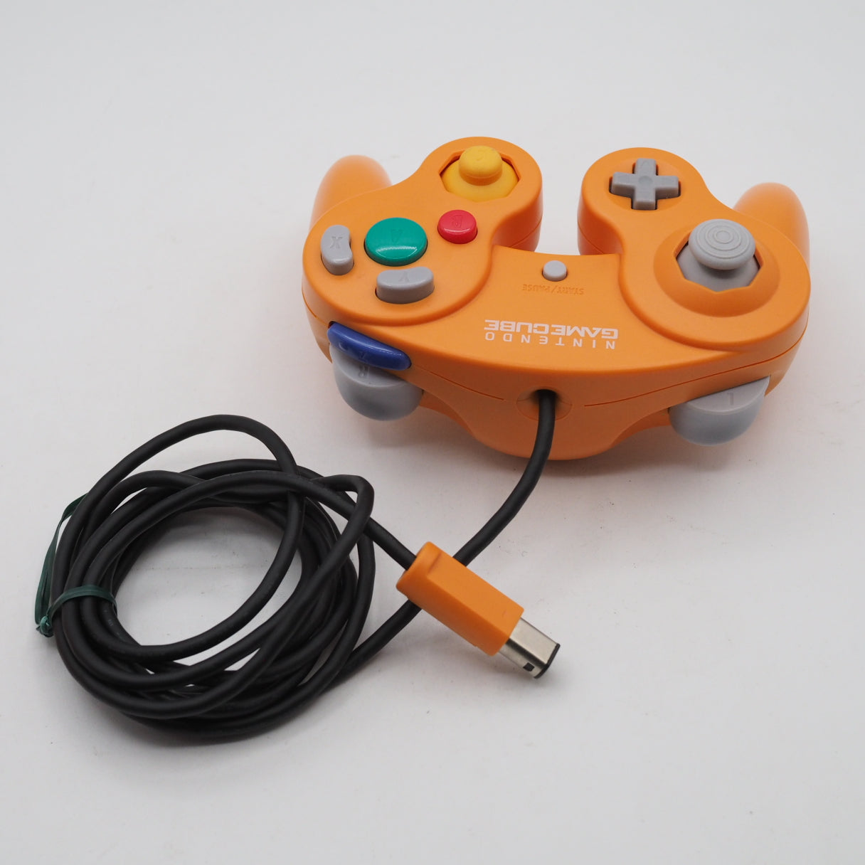 Used Nintendo GameCube Controller Orange DOL-003 Authentic + MARIO KART - Tested & Working