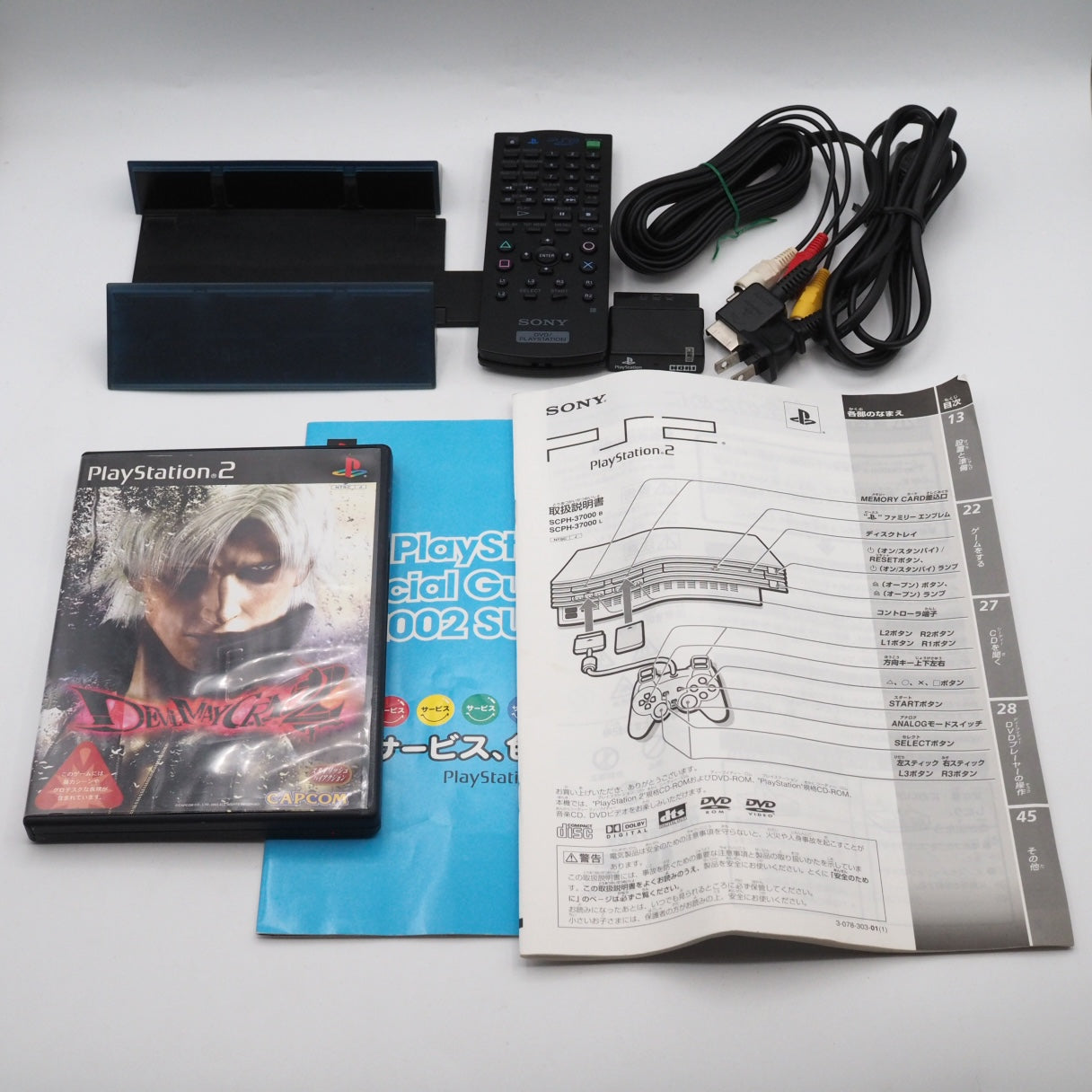 Used PS2 Console system SCPH-37000 L Boxed OCEAN BLUE NTSC-J + Devil May Cry 2 - Tested & Working