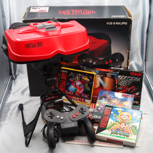 Used VIRTUAL BOY Nintendo 3D Display Game System Boxed + 5 Games SET - Tested & Working