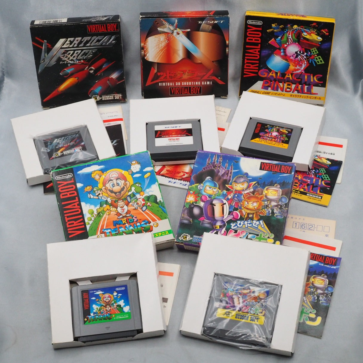 Used VIRTUAL BOY Nintendo 3D Display Game System Boxed + 5 Games SET - Tested & Working