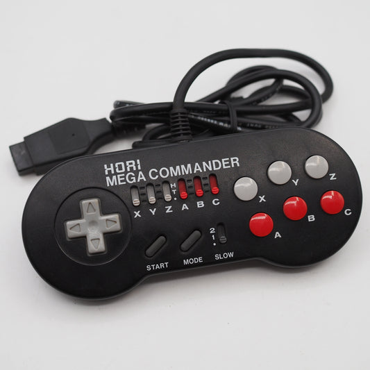 Used HORI Mega Commander Controller HMJ-07 for Sega Mega Drive 6 Button Turbo Pad - Tested & Working