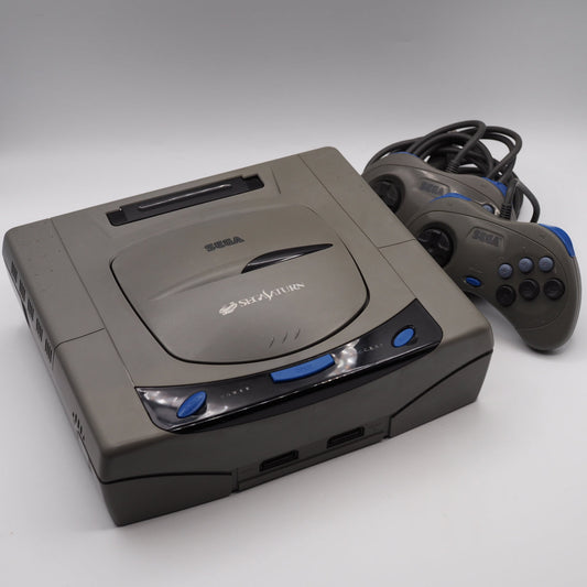 Used SEGA SATURN Console system Gray + 2 Controllers- The Original Challenger  - Tested & Working