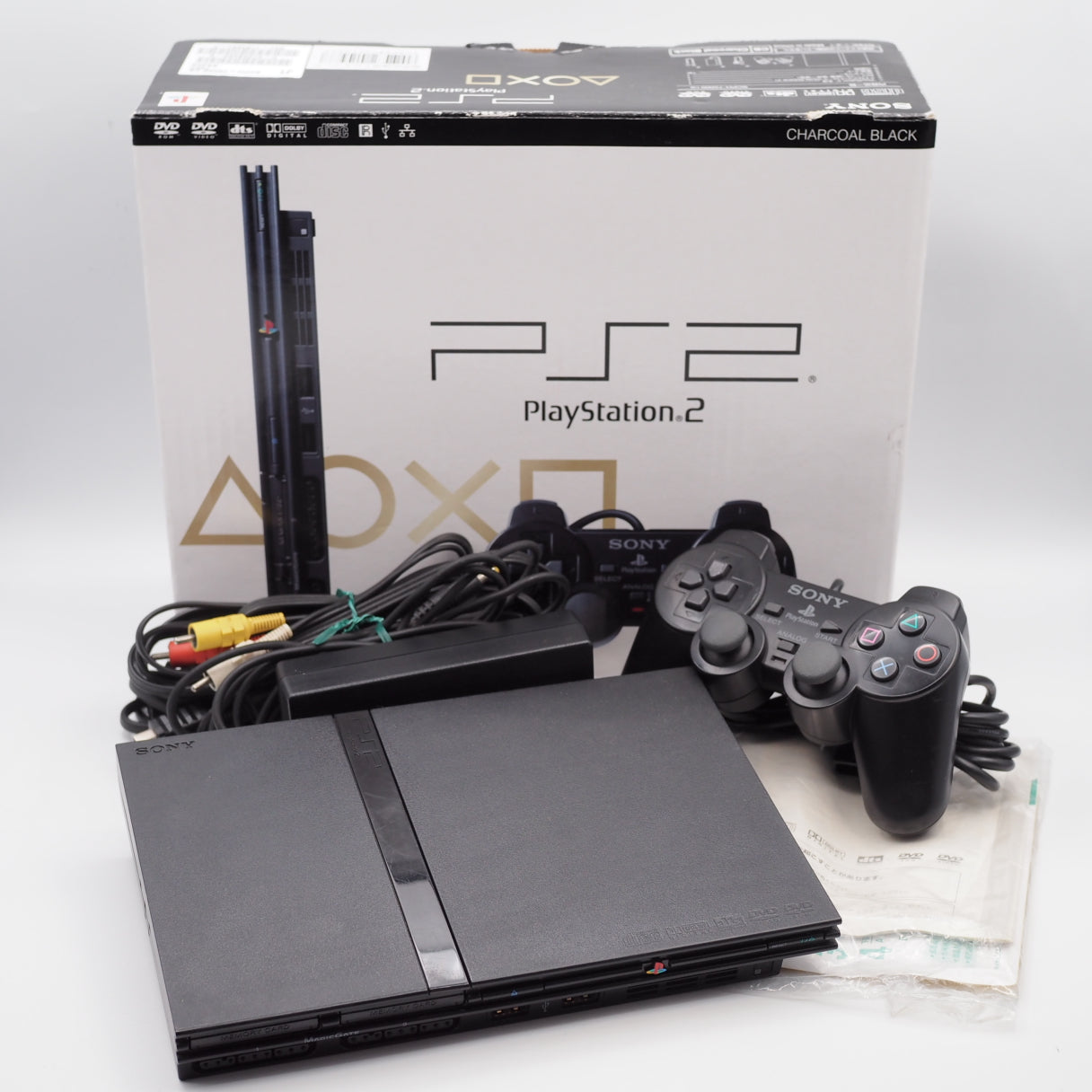 Used PS2 Console system SCPH-75000 CB Charcoal Black Boxed NTSC-J - Tested & Working
