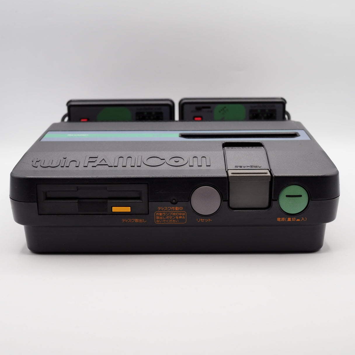 Used Sharp Twin Famicom Black Console AN505BK New Rubber Belt replaced - Tested & Working