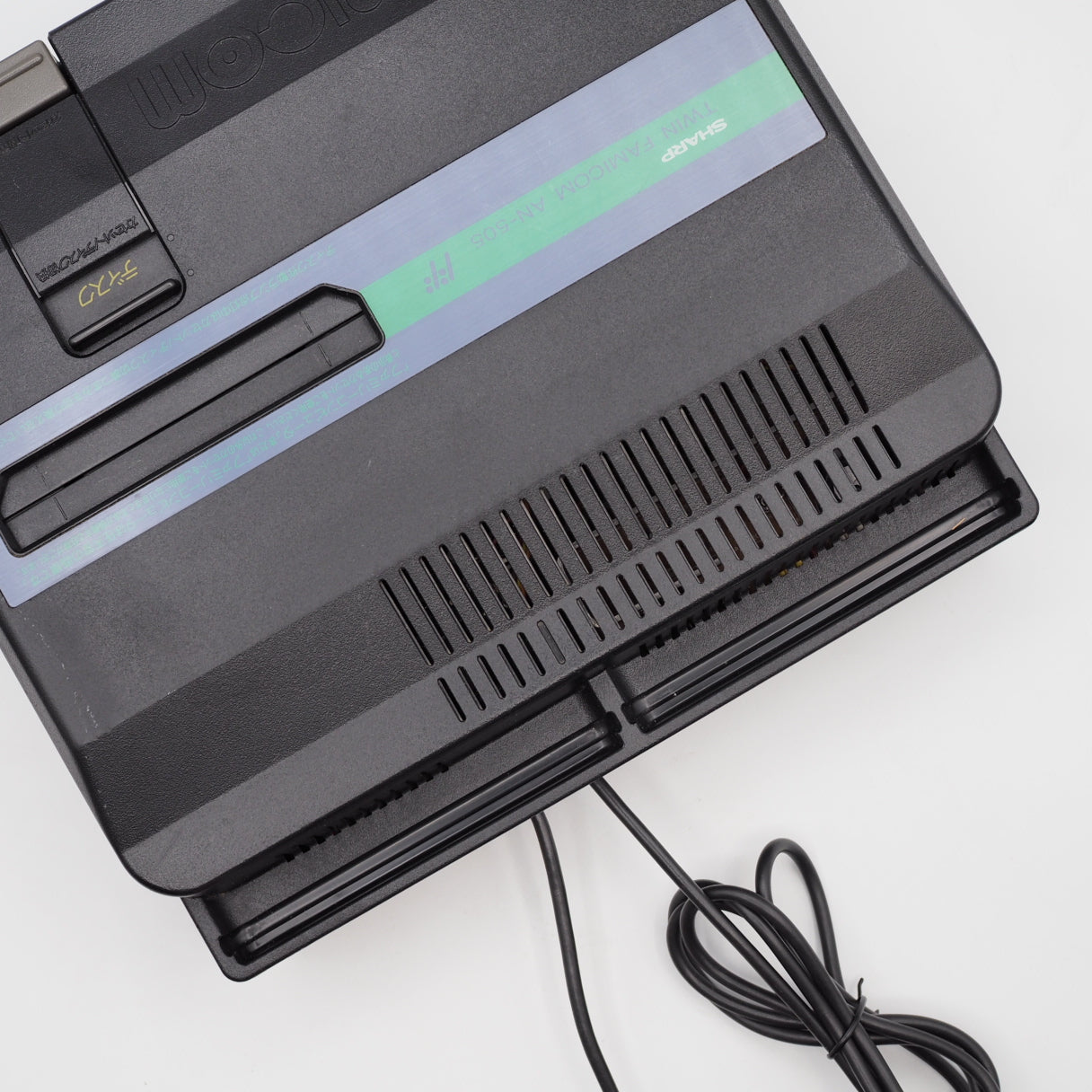 Used Sharp Twin Famicom Black Console AN505BK New Rubber Belt replaced - Tested & Working