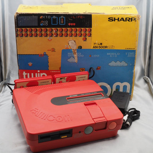 Used Twin Famicom Console system AN-500R New Rubber Belt replaced Boxed - Tested & Working