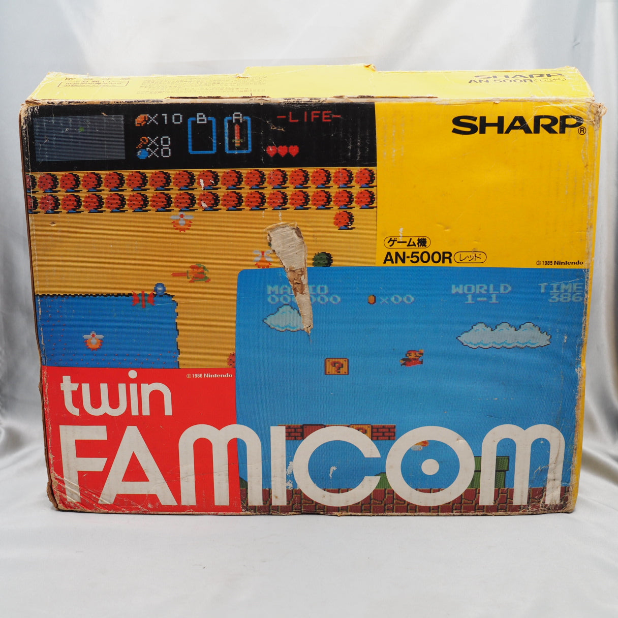 Used Twin Famicom Console system AN-500R New Rubber Belt replaced Boxed - Tested & Working