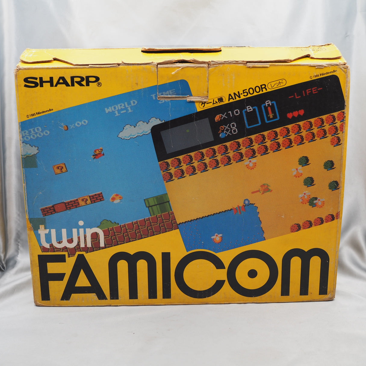 Used Twin Famicom Console system AN-500R New Rubber Belt replaced Boxed - Tested & Working