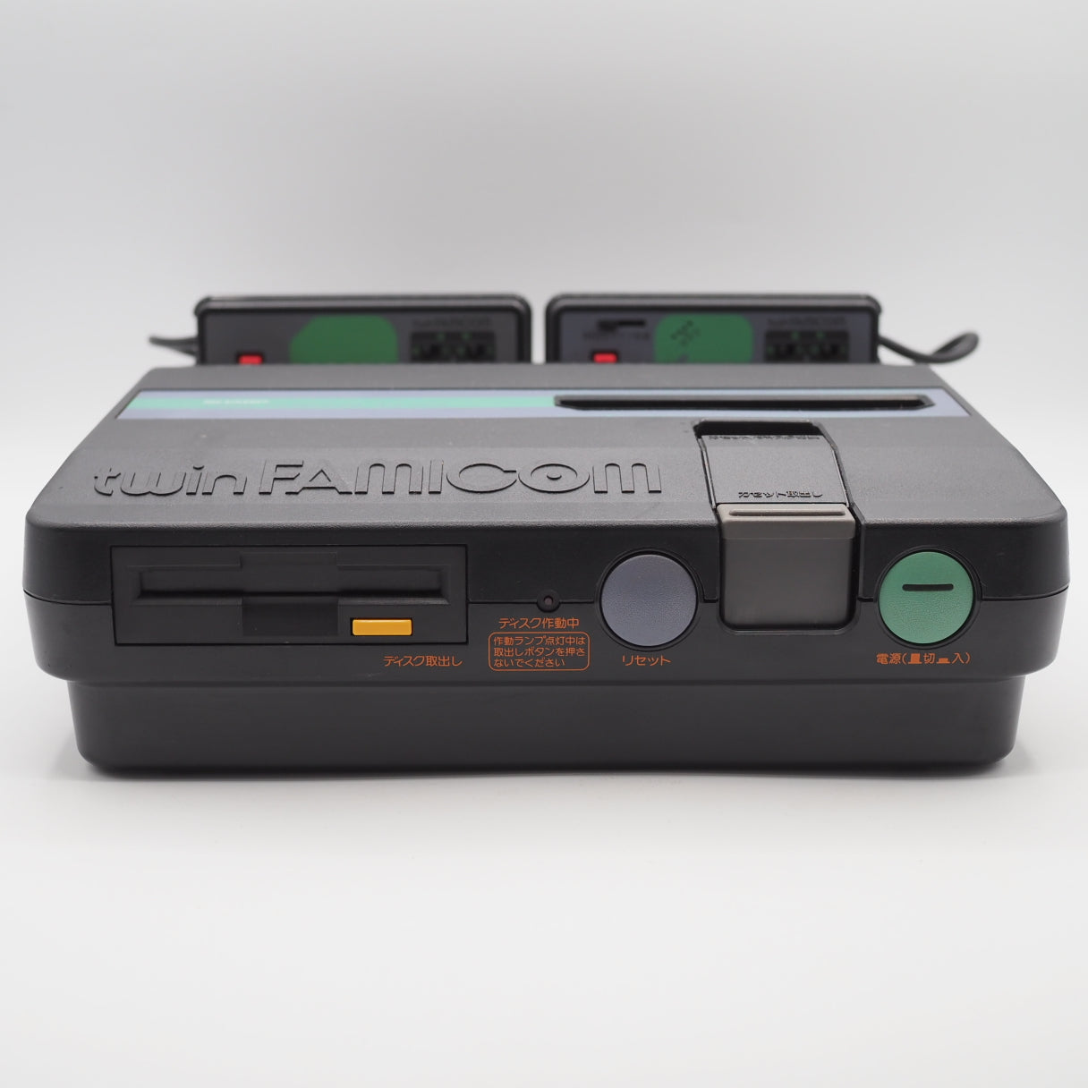 Used Sharp Twin Famicom Black Console AN505BK New Rubber Belt replaced - Tested & Working