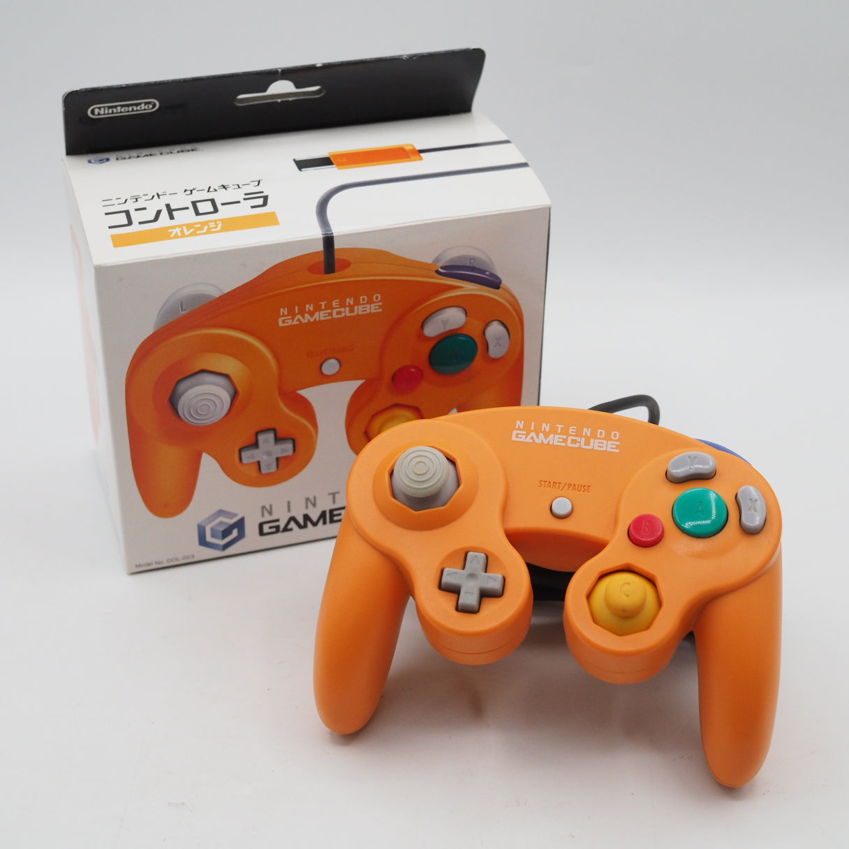 Used Nintendo GameCube Controller Orange DOL-003 Authentic Boxed - Tested & Working