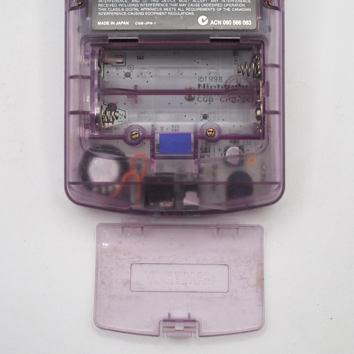 Used Nintendo GAME BOY COLOR Clear Purple CGB-001 Handheld System - Tested & Working
