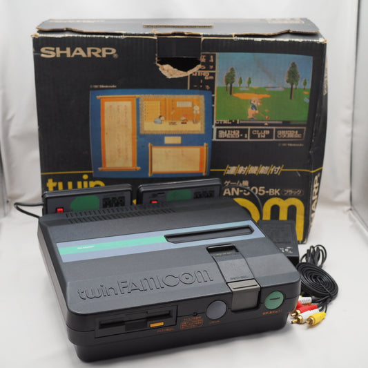 Used SHARP TWIN FAMICOM AN-505-BK Console system Boxed NTSC-J - Tested & Working