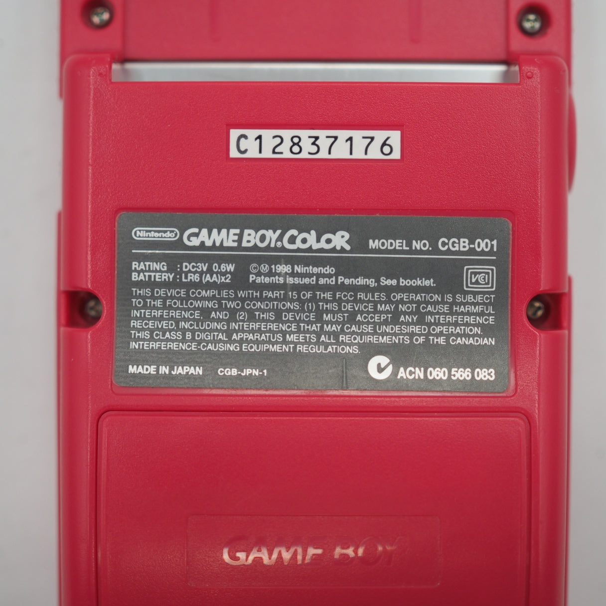 Used Nintendo GAME BOY COLOR Red CGB-001 Handheld System Boxed - Tested & Working