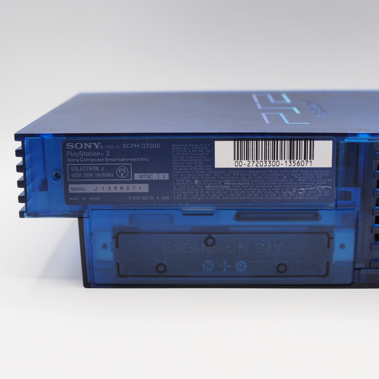 Used PS2 Console Only SCPH-37000 OCEAN BLUE NTSC-J For Parts or not working