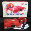 Used Nintendo 64 Console System Clear Red NUS-001 Boxed - Tested & Working