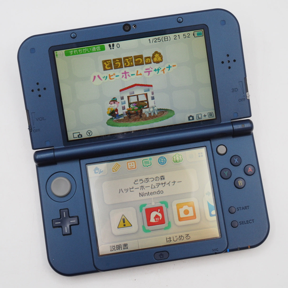 Used Nintendo new 3DS LL Handheld Console Only RED-001 Metallic Blue - Tested & Working