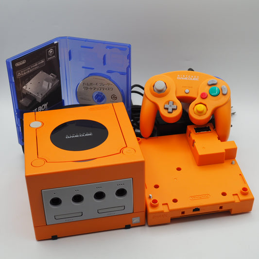 Nintendo GameCube Console System Orange + Game Boy Player SET NTSC-J NTSC-U/C