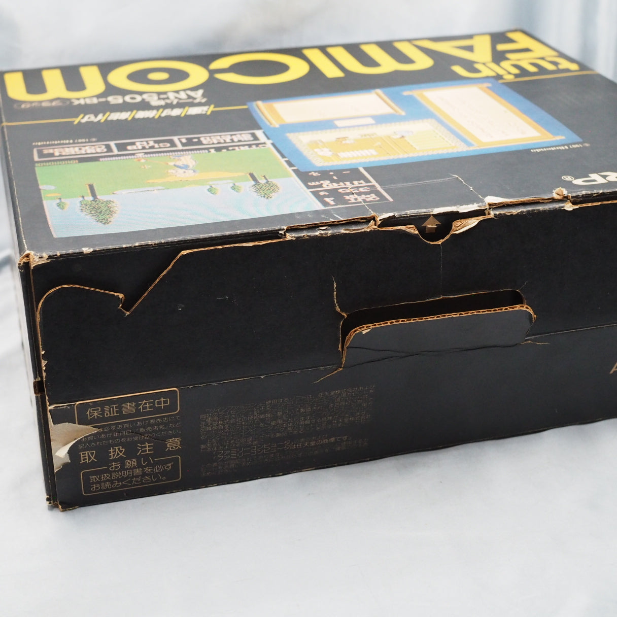 Twin Famicom AN-505-BK Boxed [New Rubber Belt replaced]