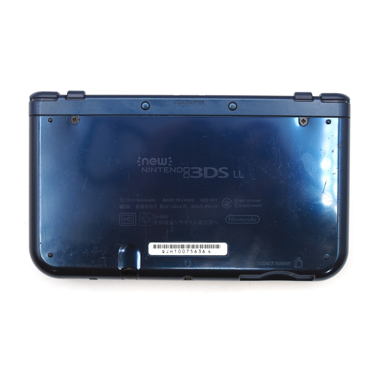 Used Nintendo new 3DS LL Handheld Console Only RED-001 Metallic Blue - Tested & Working