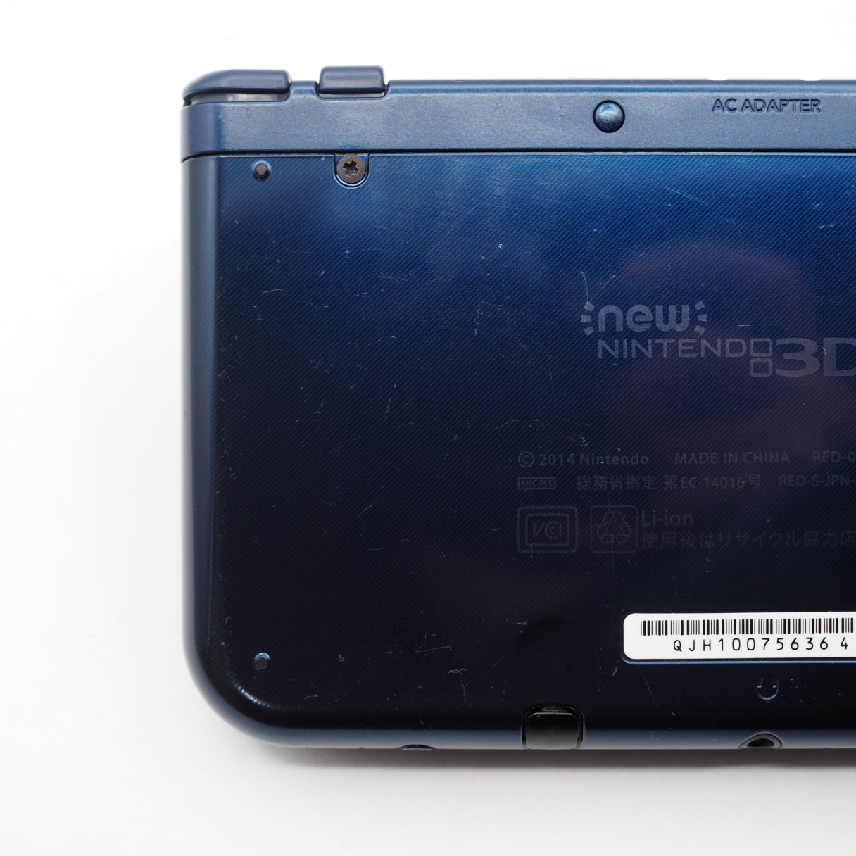 Used Nintendo new 3DS LL Handheld Console Only RED-001 Metallic Blue - Tested & Working