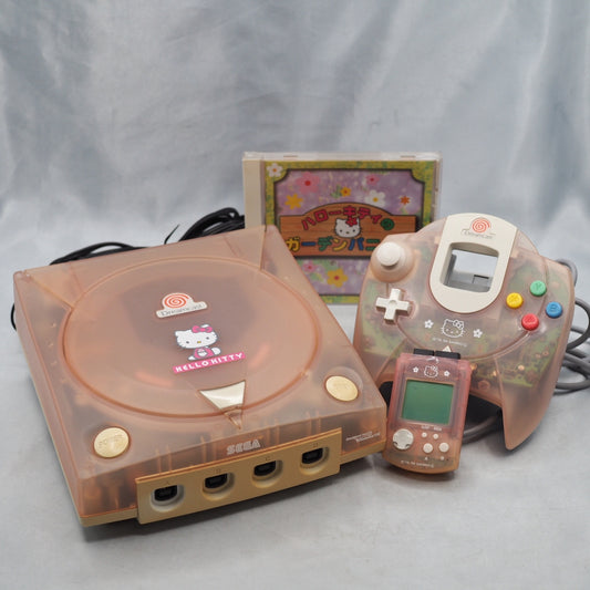 Dreamcast HELLO KITTY PINK Console system HKT-3000 [NTSC-J] + HELLO KITTY GARDEN PANIC SET