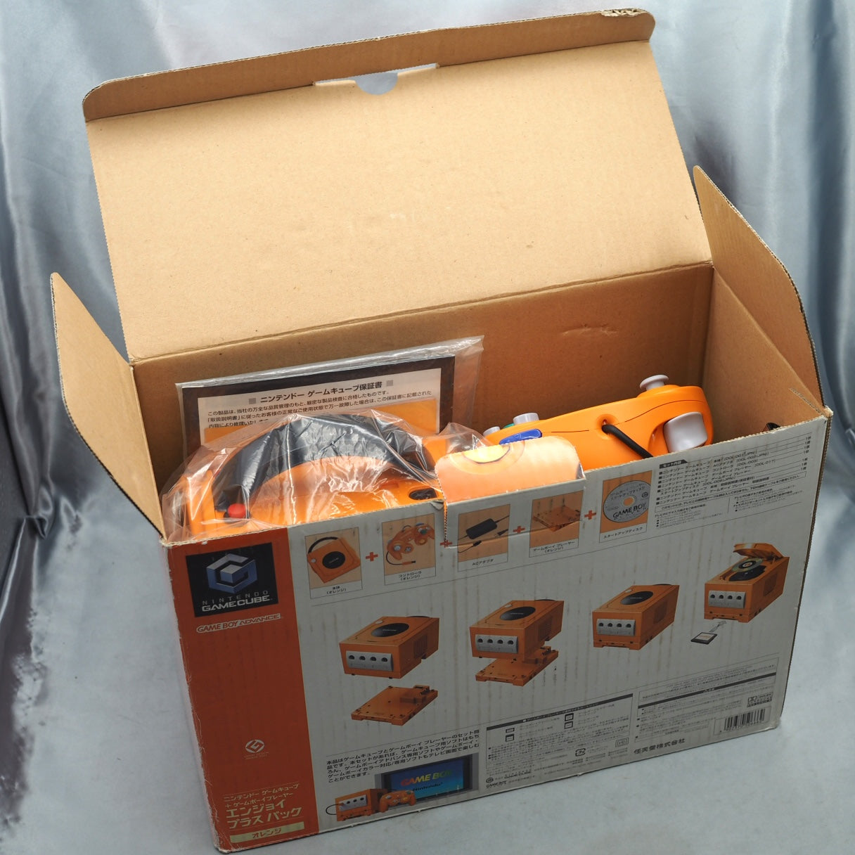 Nintendo GameCube Console System Orange DOL-001 + Game Boy Player Enjoy Plus Pack [NTSC-J, NTSC-U/S]