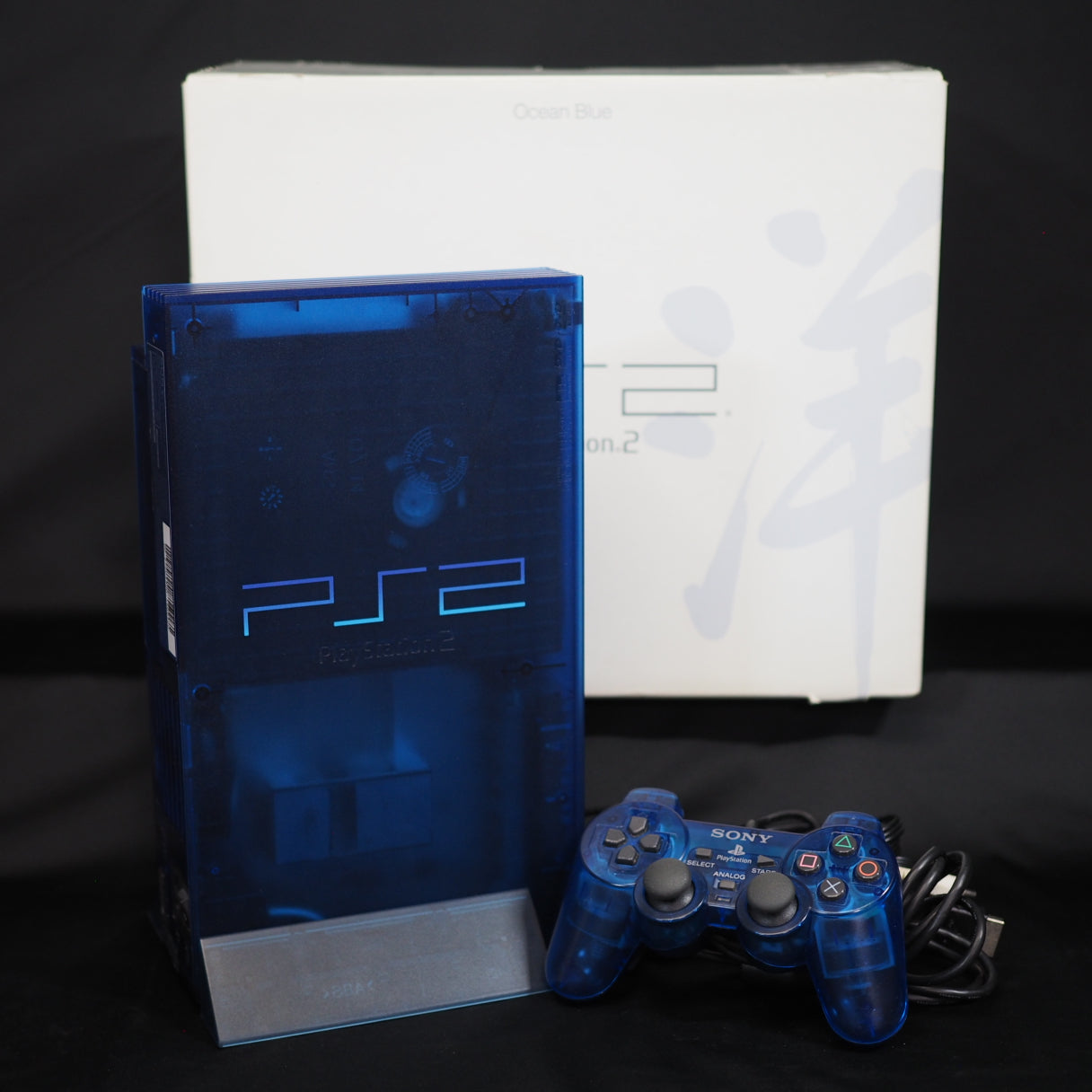 Used PS2 Console system SCPH-37000 Boxed OCEAN BLUE NTSC-J - Tested & Working