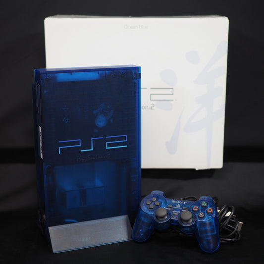 Used PS2 Console system SCPH-37000 Boxed OCEAN BLUE NTSC-J - Tested & Working