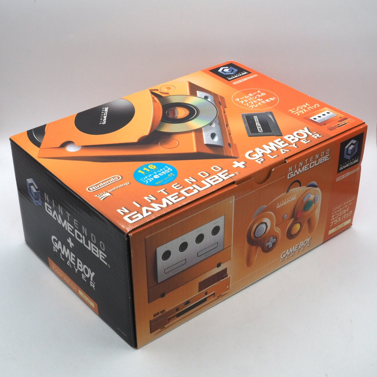 Nintendo GameCube Console System Orange DOL-001 + Game Boy Player Enjoy Plus Pack [NTSC-J, NTSC-U/S]