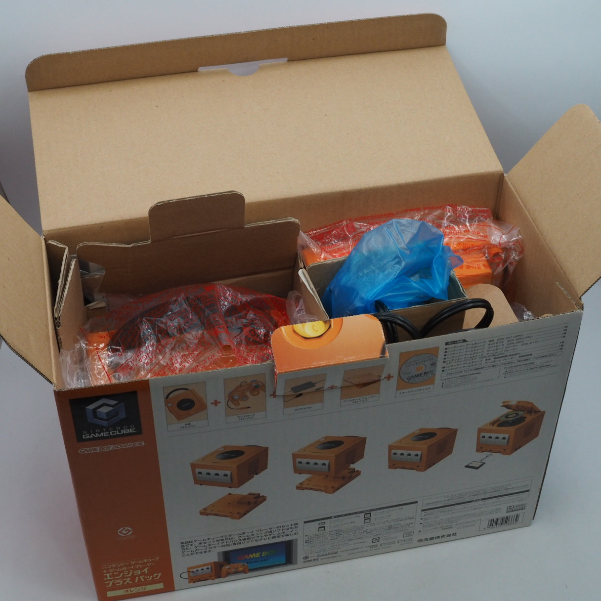 Nintendo GameCube Console System Orange DOL-001 + Game Boy Player Enjoy Plus Pack [NTSC-J, NTSC-U/S]