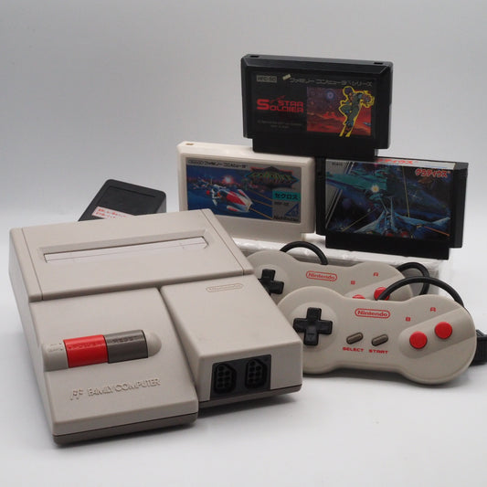 Used Nintendo New Famicom Console System HVC-101 + High-Tempo Shooters Games SET