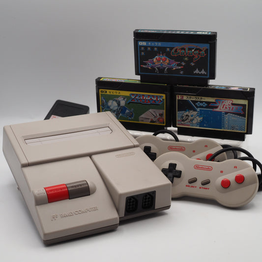 Used Nintendo New Famicom Console System HVC-101 + Space Shooter Essentials Games SET