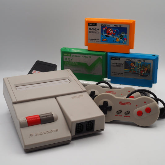 Used Nintendo New Famicom Console System HVC-101 + Early Famicom Icons Games SET