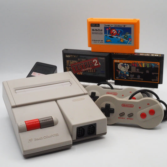 Used Nintendo New Famicom Console System HVC-101 + Puzzle & Quick Brain Games SET