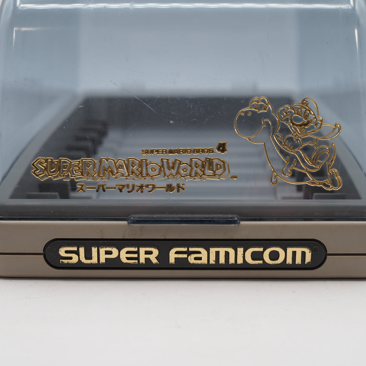 Used Super Famicom CARTRIDGE CASE Super Mario World Ver 8 Storage - Tested & Working