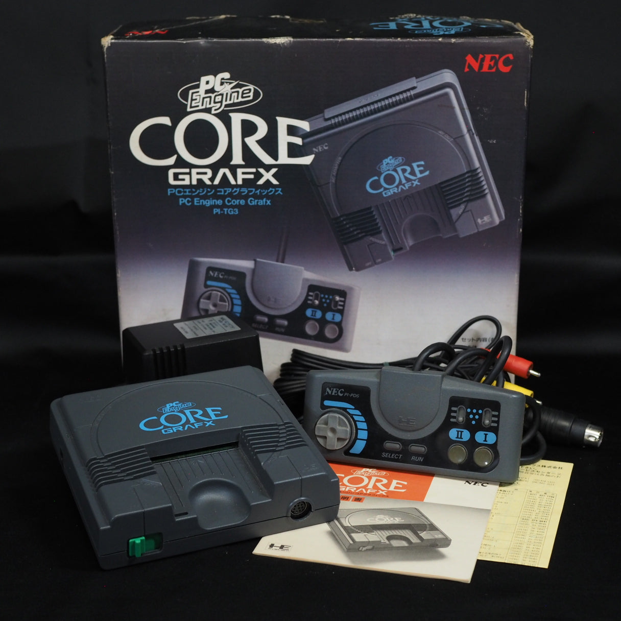 Used PC Engine CORE GRAFX Console system PI-TG3 Boxed - Tested & Working
