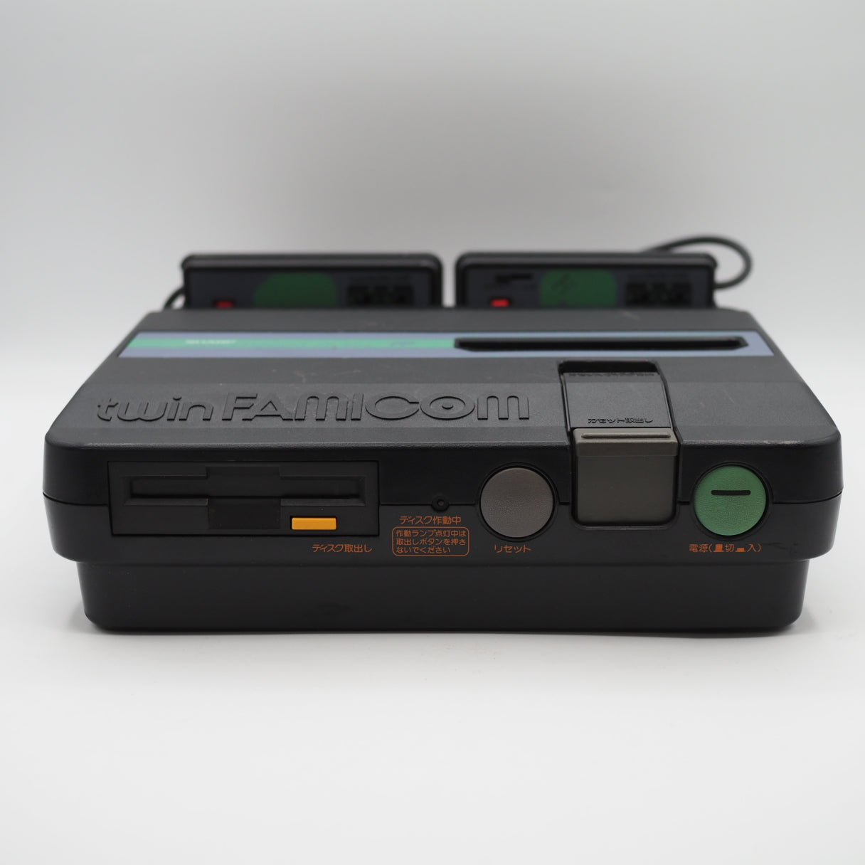 Used Sharp Twin Famicom Black Console AN505BK New Rubber Belt replaced - Tested & Working