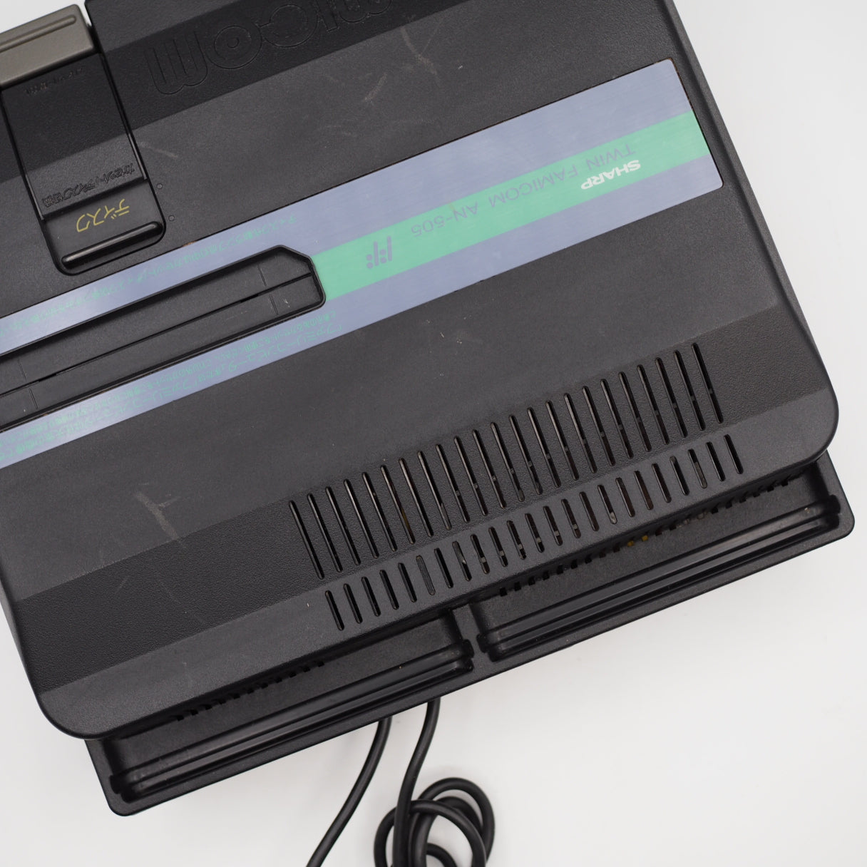 Used Sharp Twin Famicom Black Console AN505BK New Rubber Belt replaced - Tested & Working