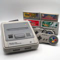 Used Nintendo Super Famicom Console w/ 4-Game Variety Pack of Classic Titles Lot
