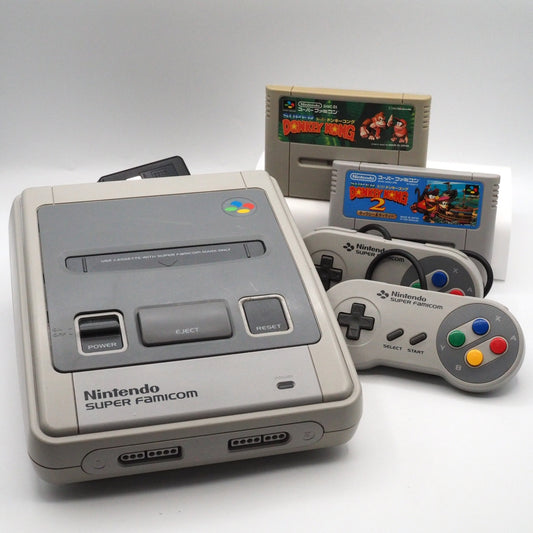 Used Nintendo Super Famicom Console System Donkey Kong & Donkey Kong 2 2-Game Set