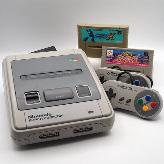 Used Nintendo Super Famicom Console system Gokujou Parodius! & Rockman (Mega man) X Bundle