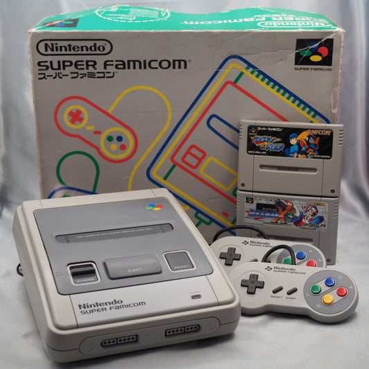 Used Nintendo Super Famicom Console Boxed Rockman (Mega Man) X3, Rockman (Mega Man) & Forte 2-Game Set