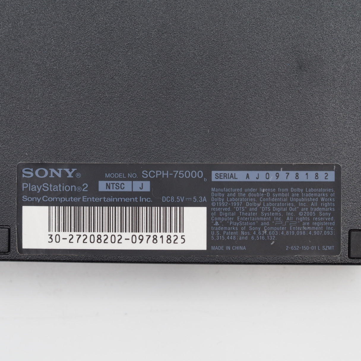 Used PS2 Slim Console system SCPH-75000 Charcoal Black [NTSC-J] - Tested & Working