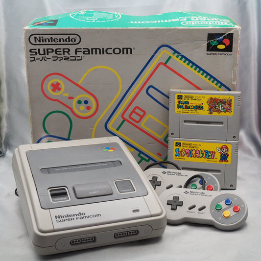 Used Nintendo Super Famicom Console System Boxed Super Mario All-Stars & World 2-Game Set